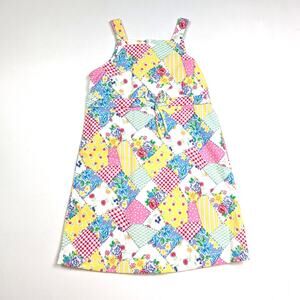 Vintage Cotton Resources Dress Girls Sz 6x Patchwork Shift Preppy Y2K Sundress